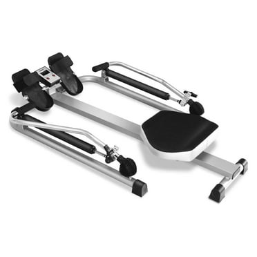 Hydraulic Rowing Machine, Full Rower with Adjustable Resistance & LCD Monitor for Cardio Exercise, Home/Office/Apartment