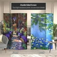 thumbnail image 2 of Red Lantern 6 ft. Tall Monet Canvas Folding Screen - Lilies/Giverny, 2 of 7