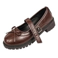 thumbnail image 2 of Samdudou Mary Janes Shoes for Women Closed Toe Round Front Sweet Bowknot Decor Adjustable Buckle Strap Chunky Sole Preppy Style Casual School Walking Everyday Footwear, 2 of 9