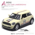 thumbnail image 1 of 1:32 Mini Cooper Classic car Alloy Model Diecast Metal Car Vehicles Model Simulation Miniature Scale Kids Toys Gift Beige With box, 1 of 6