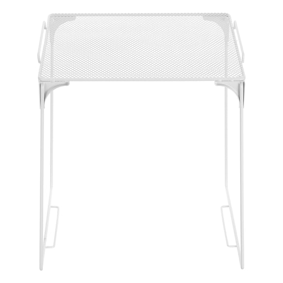 ibasenice White Metal Stackable Locker Shelf with Mesh Design for Storage Organization