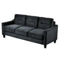 thumbnail image 3 of 3 Seater Sofa, 76.7" Modern Chenille Fabric Tufted Upholstered Accent Sofa with Curved Backrest and Removable Seat Cushion, Comfy Couch for Living Room Bedroom Office Small Space, Black, 3 of 7