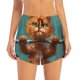 thumbnail image 2 of Balery Strong Kitten Lifting Weights Pantalones cortos deportivos para mujer con forro y dos bolsillos, elásticos, para entrenamiento, gimnasio, yoga-Small, 2 of 7