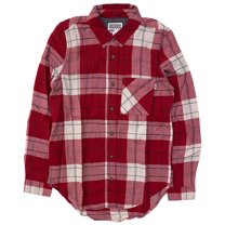 Vans Off The Wall Women's Daisy Long Sleeve Plaid Flannel Shirt (Small, Red)