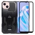 thumbnail image 1 of Funda de Uso Rudo Para IPHONE 13 Mini Robot Clip Case Negro Mas Mica 9D 2pz ATTI funda de uso rudo doble capas con soporte, 1 of 7