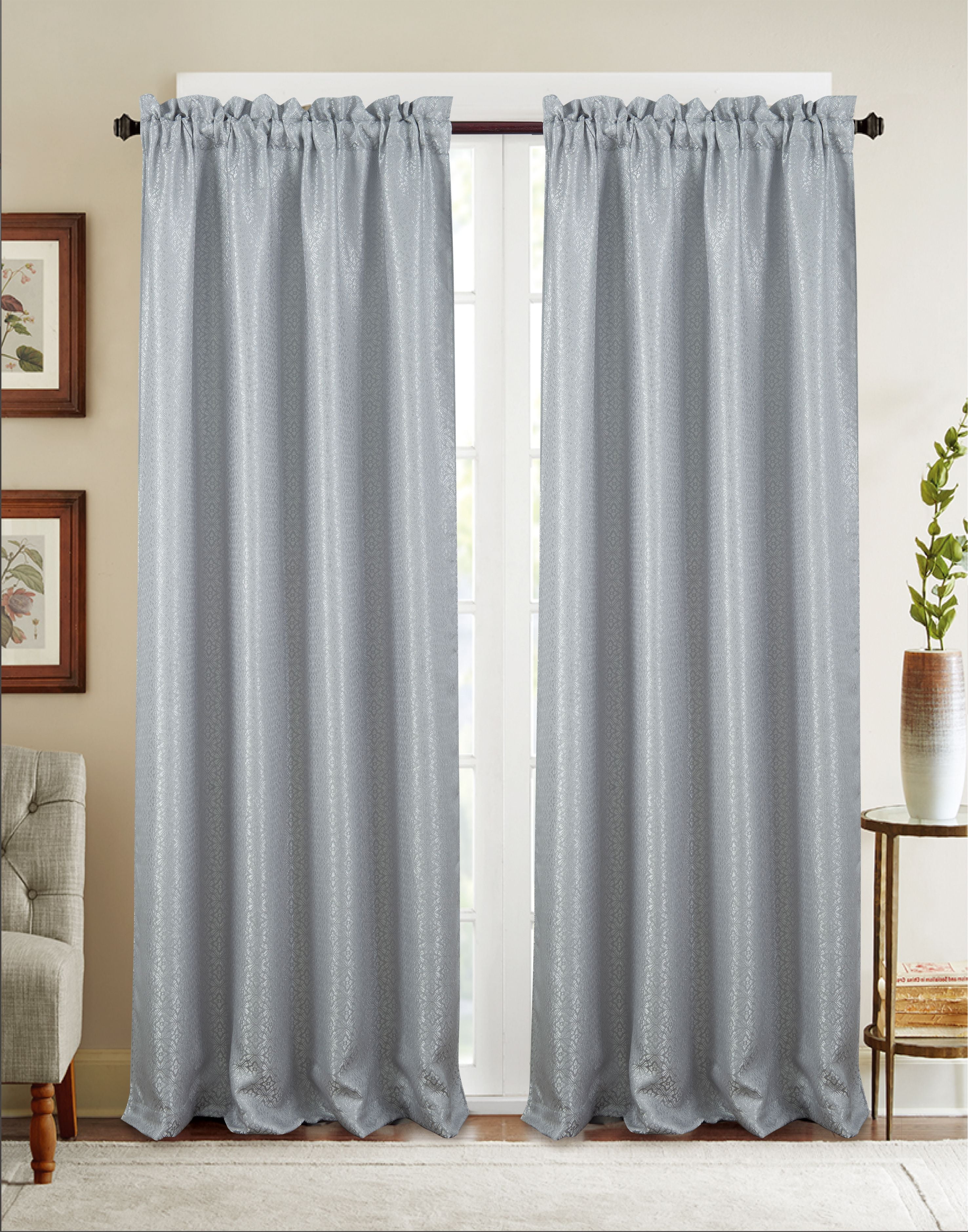 Olivia Gray Naples Textured Jacquard 53 x 84 in. Single Rod Pocket
