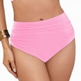 thumbnail image 4 of HCNTES High Waisted Bathing Suit Bottoms Women High Waisted Bikini Bottoms Tummy Control Swimsuit Bottoms Ruched Full Coverage Swim Bottom High Rise(Pink,M), 4 of 9