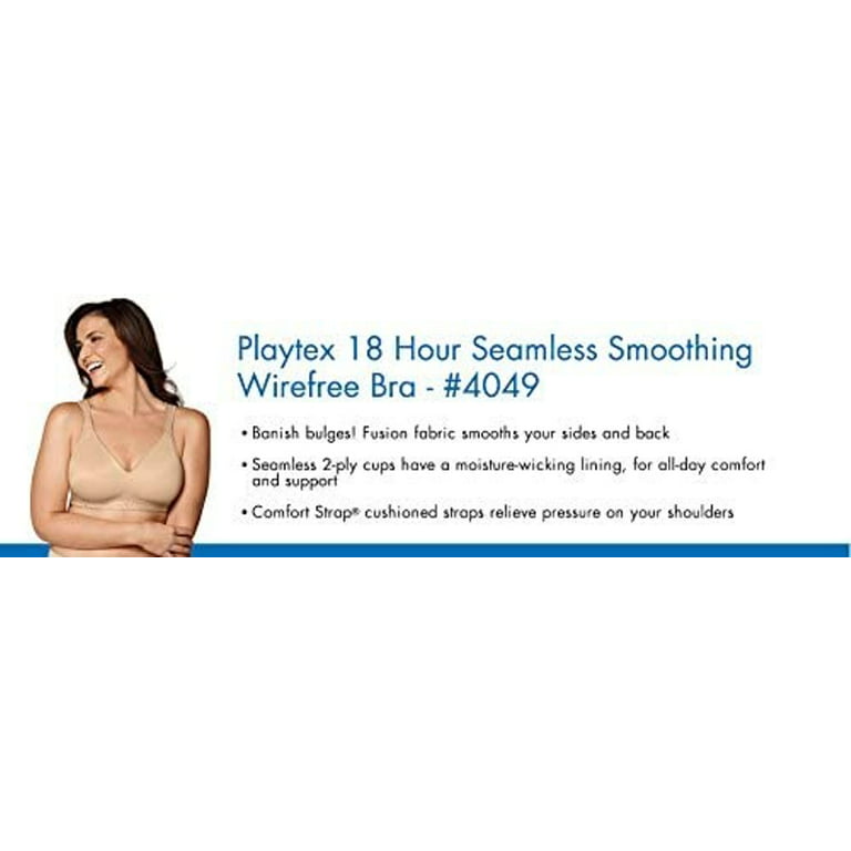 Playtex Women's 18 Hour Seamless Smoothing Bra #4049,White,38DD