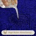 thumbnail image 5 of 3 Pieces Bathroom Rugs, Ultra Soft Non Slip Absorbent Chenille Toilet Bath Mat Set (Royal Blue), 5 of 6