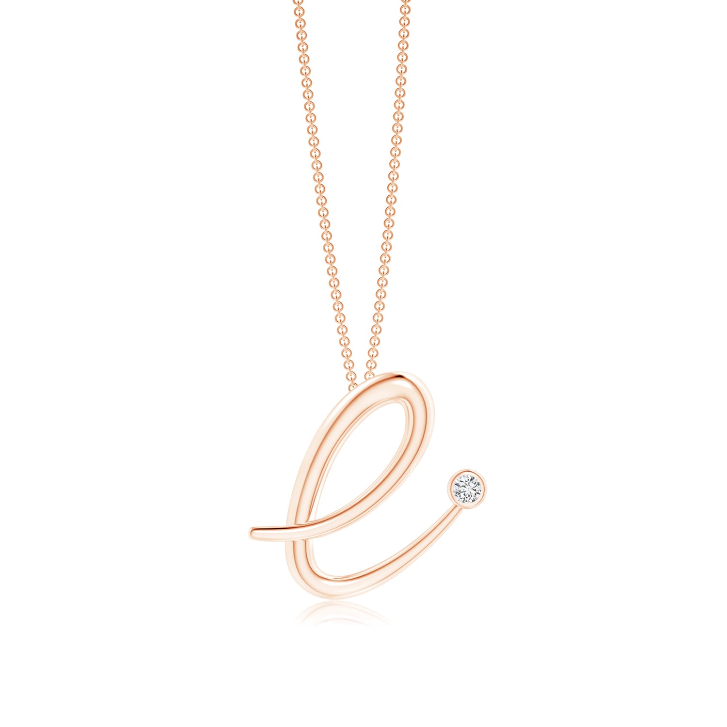 Bezel Set Diamond in 14K Rose Gold 