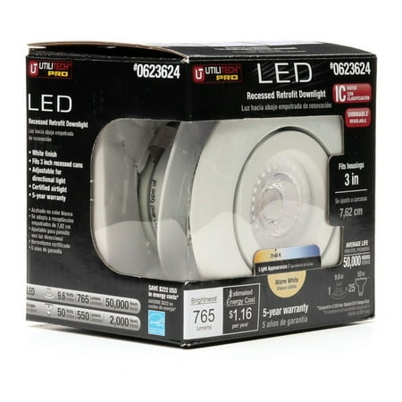 

Utilitech Pro Integrated LED 3-in 10w/ 50 Equivalent 765 lm White Round Dimmable Recessed Downlight 10 pack