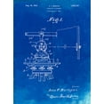 thumbnail image 2 of Borders, Cole 25x32 White Modern Wood Framed Museum Art Print Titled - PP865-Faded Blueprint Gurly Transit Patent Poster, 2 of 4
