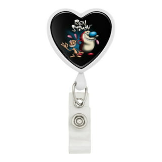 Heart Shaped EKG-Themed Badge Reels - Swivel Spring Clip - Clear Strap - 25 per Pack