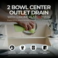 thumbnail image 2 of Master Plumber 2 Bowl Center Outlet Drain with Chrome Plated Brass, Silver, 2 of 7