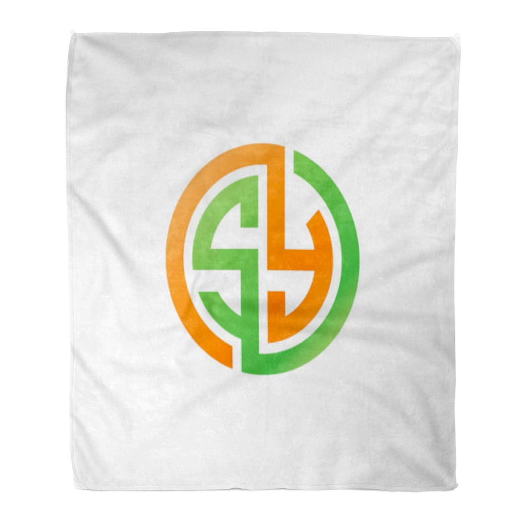 Cor Flannel Throw Blanket Abstract Sy Initial Letters Looping Cor Flannel Throw Blanket Abstract
