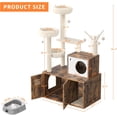 thumbnail image 3 of Modern 67" Cat Tree with Hidden Litter Box Enclosure, Multi-Level Tower with Sisal Scratching Posts, Hammock & Plush Perch for Small/Medium Cats (Fits Standard Litter Boxes), 3 of 8