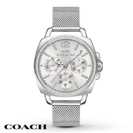 COACH Women's Silver/Stainless Steel Mesh Boyfriend Mesh Watch 34mm