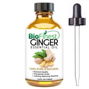 BioFinest Ginger Oil - 100% Pure Ginger Essential Oil - Therapeutic Grade - For Digestion Health - Help Reduce Cholesterol - FREE E-Book and Dropper (100ml)