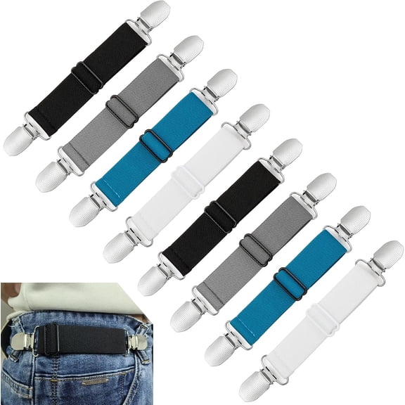 Pant Tightener Cincher Clip Belt Extender Suspenders Adjustable Elastic Loop Sandal Straps for Women Men