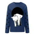 thumbnail image 4 of Chandail à Capuche Mode pour Femmes 2023 Oversize Drôle Texte Imprimé Col Rond Manches Longues Ample Chandail Blouse 50 % de Réduction Liquidation Costumes Halloween/noël, 4 of 5