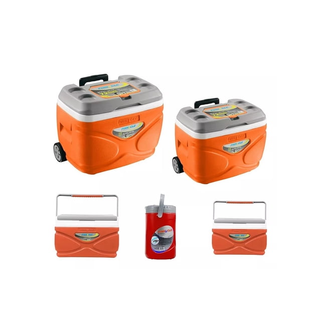 Combo Pinacle 4 Hieleras 65, 30, 11 Y 4.5lts + Termo 1 Lt Pinnacle NARANJA