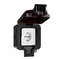 thumbnail image 1 of IP66 Waterproof 220V EU Standard Power Socket with Built-in Switch, Black for Home Appliance Use, 1 of 5