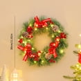 thumbnail image 7 of Dserhfy Pre-Lit Christmas Wreath for Front Door 12 Inches LED Lighted Artificial Christmas Wreath with Pine Cones Berries for Indoor Outdoor Decor, 7 of 7
