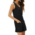 thumbnail image 4 of SWQZVT Rompers for Women Summer Casual Jumpsuits Button Down Sleeveless Shorts Overalls Loose Onesie with Pockets, 4 of 8