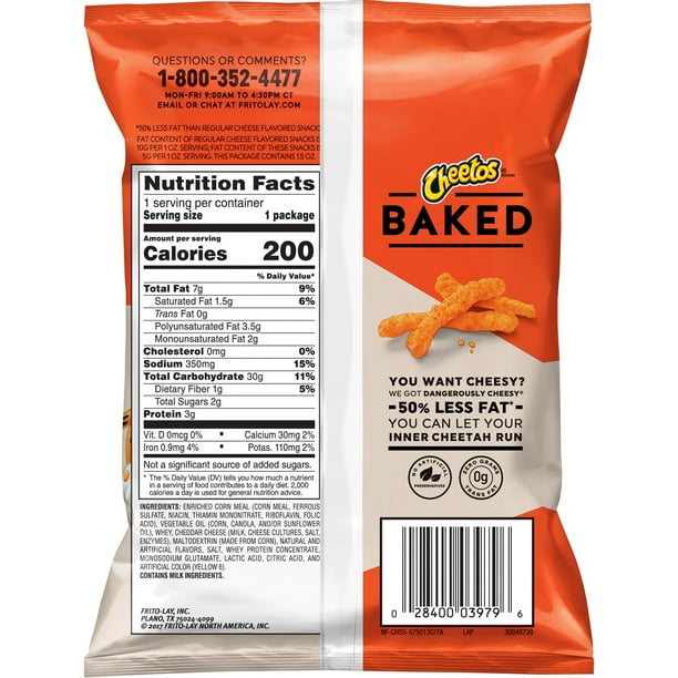Cheetos Oven Baked Crunchy Cheese Flavored Snacks, 1.5 oz Bag - Walmart.com