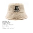 thumbnail image 7 of Guiexla Women Winter Fisherman Hat Thick Plush Cartoon Bear Embroidery Flat Top Windproof Warm Soft Anti-slip Lady Bucket Cap Winter Headwear, 7 of 7