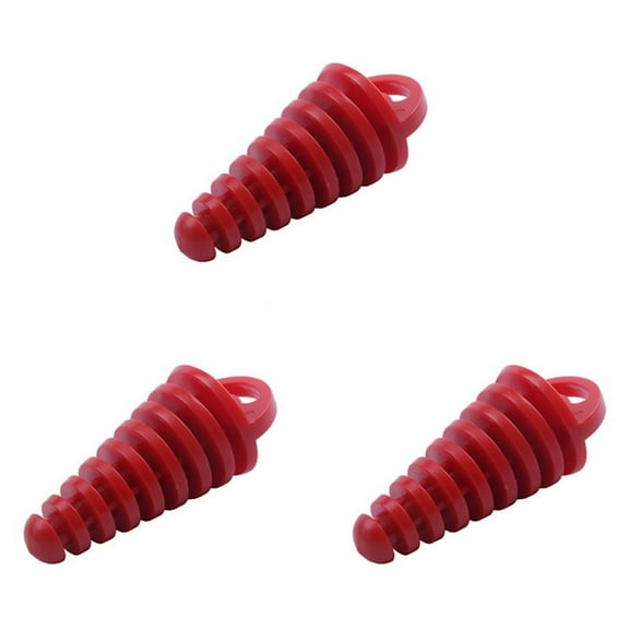 3X Muffler Pipe Exhaust Wash Plug for Motorcycle Dirt Bike ATV Quad 2 4 Stroke, Red