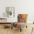 thumbnail image 2 of Designart "Vintage Colourful Pastel Leaves On Gray III" Upholstered Abstract Painting Accent Chair and Modern & Contemporary Arm Chair - Multiple Color & Pattern, 2 of 7