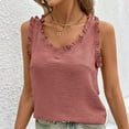 thumbnail image 6 of ZyeKqe Summer Tank Tops for Women Casual Sleeveless Shirts Ruffle V Neck Loose Fitted Going out Tops, 6 of 6