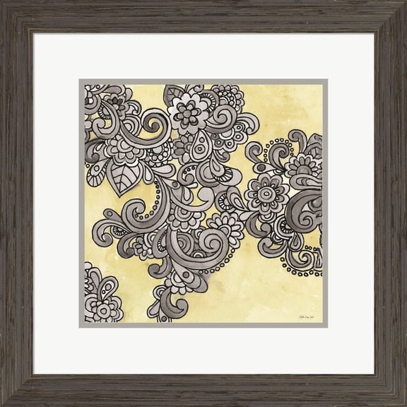 Great Art Now Yellow--Gray Pattern 1 by Stellar Design Studio, Framed Wall Art, 20W x 20H