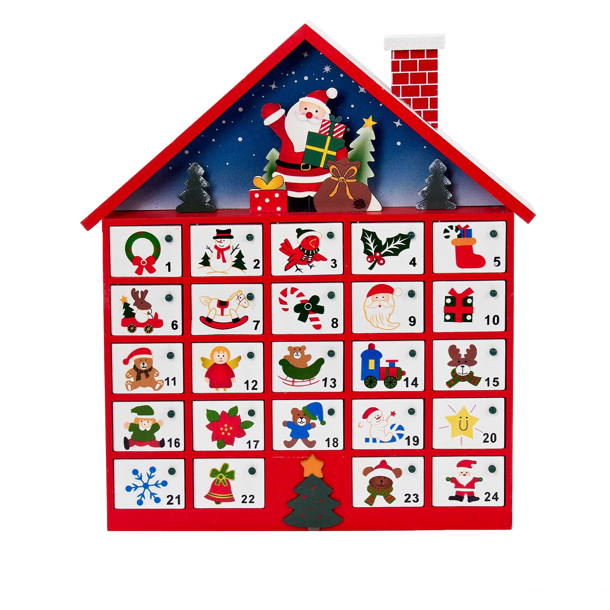 Kurt Adler 16 Wooden Advent Calendar Walmart