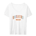 thumbnail image 4 of Camiseta de mujer con cuello redondo, ropa de verano a la moda, Tops informales simples de manga corta XL Yuyangstore Camiseta para mujer, 4 of 8