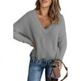 thumbnail image 1 of Mode des Femmes Bloc de Couleur Pull Manches Longues Creux Pompons en Détresse Pull, 1 of 5