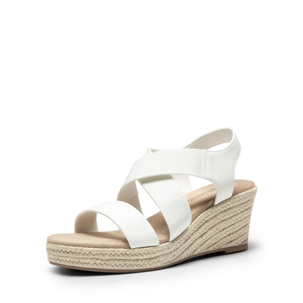 Sandalias de Cuña para Mujer Dream Pairs Tacón de 7 cm Blanco Talla 9