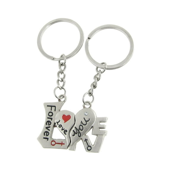 Metal Sweet Lover Pair Intimate Keychain Couple Keyring 2Pcs