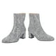thumbnail image 2 of 1 par de botines de tacón alto con lentejuelas y punta puntiaguda para mujer con cremallera lateral, 2 of 5