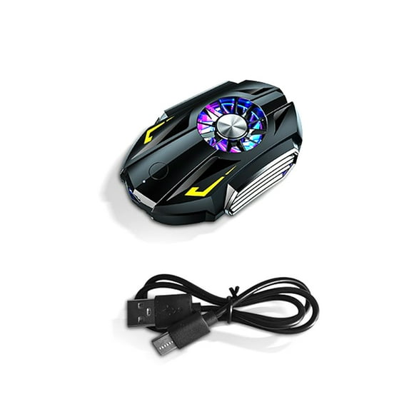 Inteprter Ventilador de refrigeración para teléfono móvil, radiador portátil, 3 marchas, ajustable, recargable, Universal, Cool Gaming, accesorio de Teléfono y Comunicación Negro