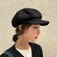 thumbnail image 6 of iHPH7 Wool Hat Newsboy Cap French Hat Beret Hats for Women Wool Cap, Black One Size, 6 of 9