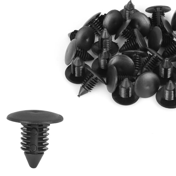 30pcs 8mm Hole Dia Plastic Bolt Rivets Fastener Trunk Trim Panel Retainer Clips Black for Car Auto