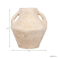 thumbnail image 4 of Two-Handled Vase for Living Room Decor - Handmade Pottery Paper Mache Flower Vase for Bedroom Vanity, House, and Office Decor - Boho Style Home Display for Table or Shelf Accent - 15", White, 4 of 13