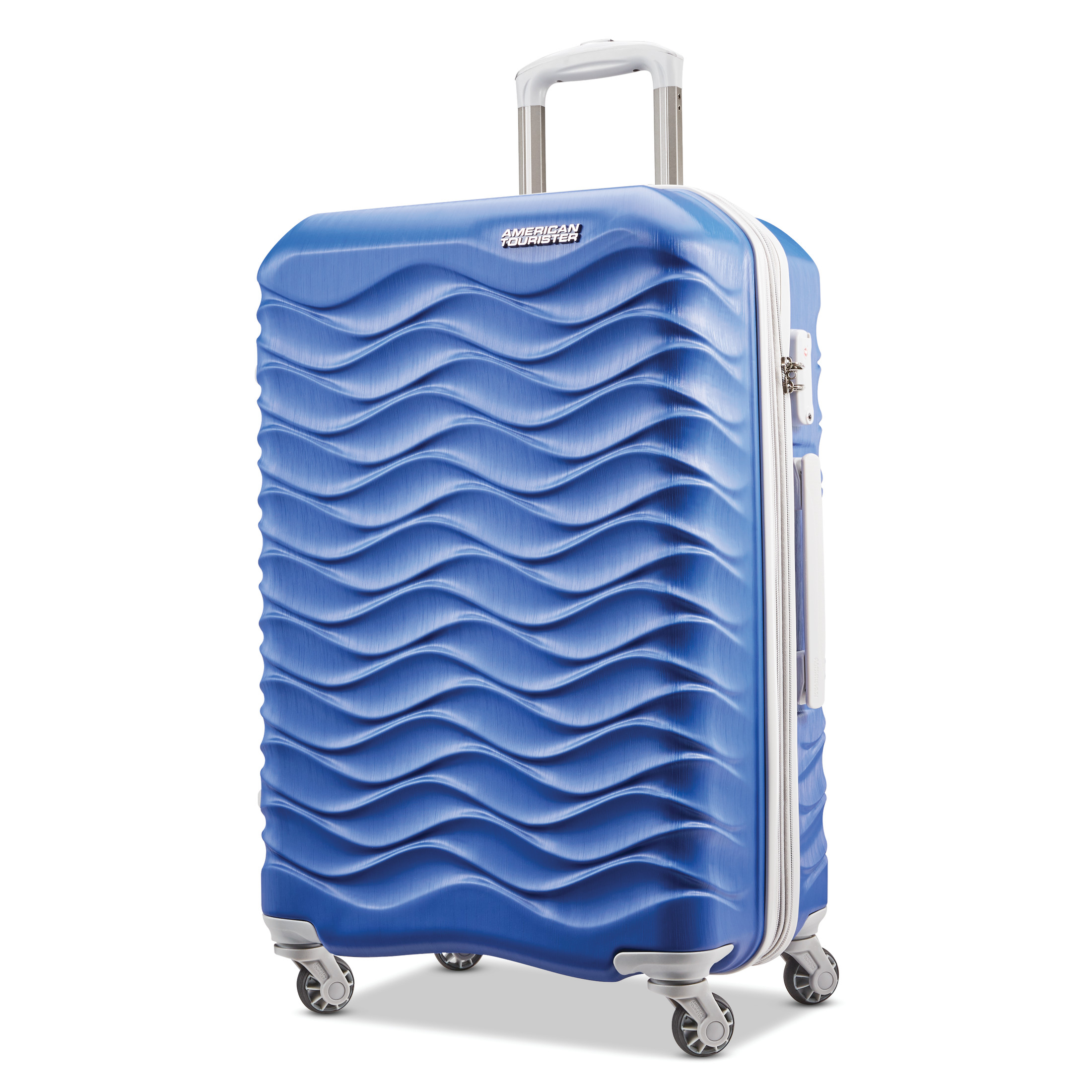American Tourister Pirouette NXT Hardside Large Checked Luggage with Spinner Wheels - Ultramarine