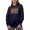 Navy Blue, variant on Christmas, Winter Season, Celebration or Party Themed, Groovy Retro Wavy Text Merch Gift, Black Hooded Sweatshirt or Hoodie, Large