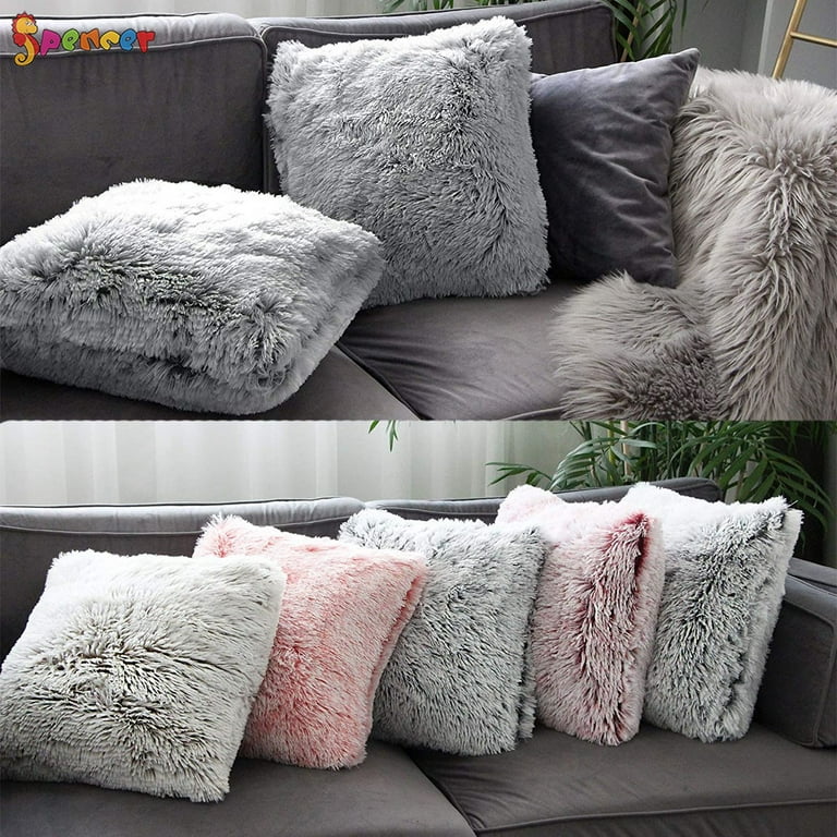 Fluffy Fur Plush Pillow Case Shaggy Home Sofa Decor Soft Cushion Cover Throw  Hot