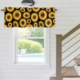 thumbnail image 5 of Sunflower Flower Valances for Windows, Rod Pocket Kitchen Valance Curtains - Soft & Washable Small Window Treatment for Living Room, Bathroom, Black Yellow Bloom Floral 54x18inch, 1 Panel, 5 of 9