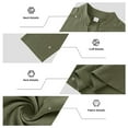 thumbnail image 5 of Jackets for Men Button Down Stand-up Collar Round Neck Solid Color Long Sleeved Casual Blouses,Top for Men Army Green, 5 of 6