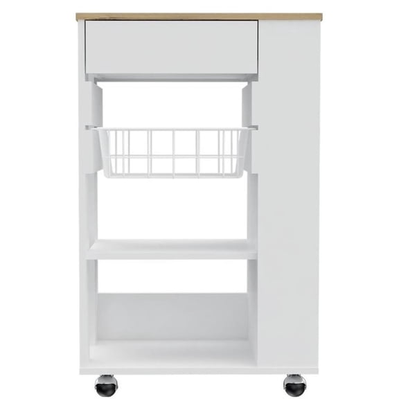 TUHOME Blosson Kitchen Cart  Engineered Wood Kitchen Carts in  Multi-color